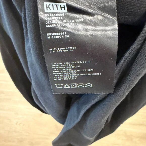 Kith x Dr. Seuss Grinch Holiday Graphic T Shirt Black Mens Large - Picture 9 of 9